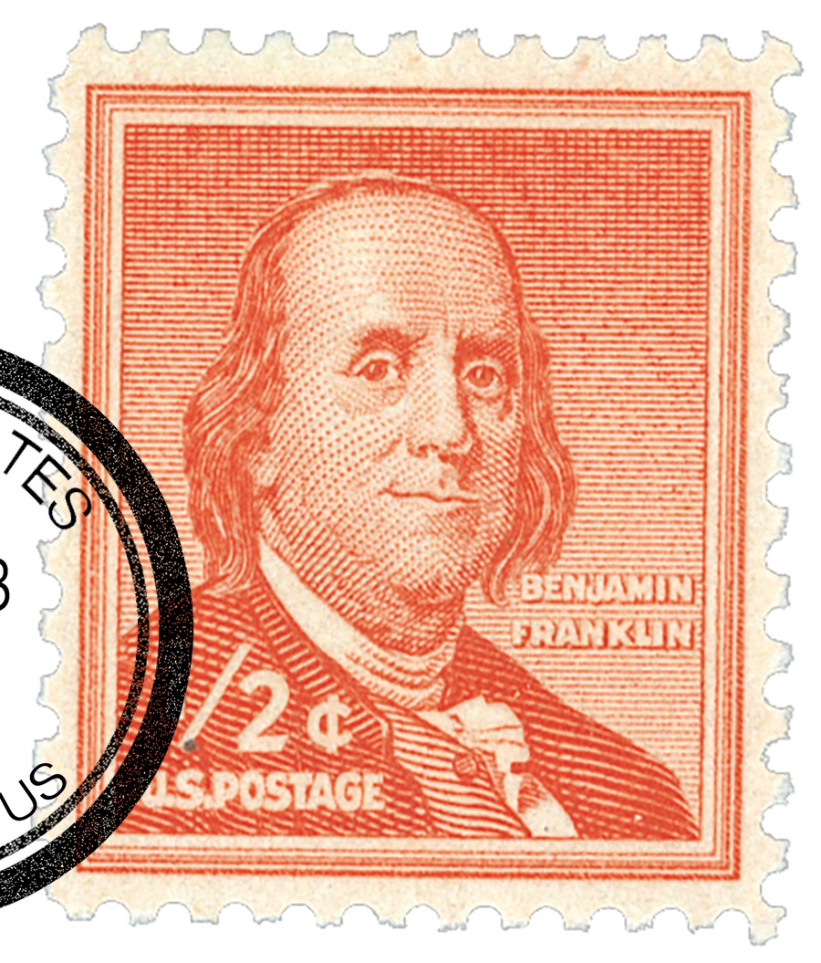 1030 - 1955 1/2c Liberty Series: Benjamin Franklin - Mystic Stamp