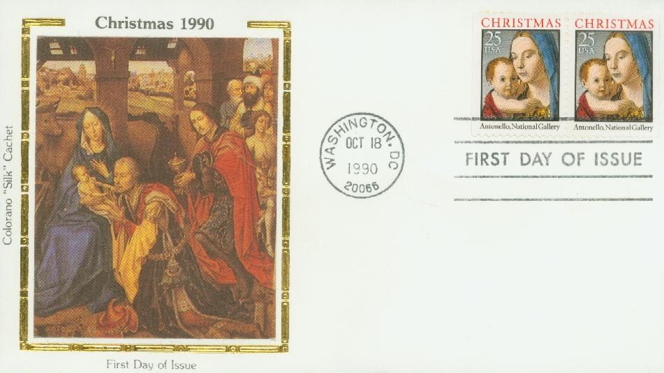 2514 - 1990 25c Madonna & Child - Mystic Stamp Company