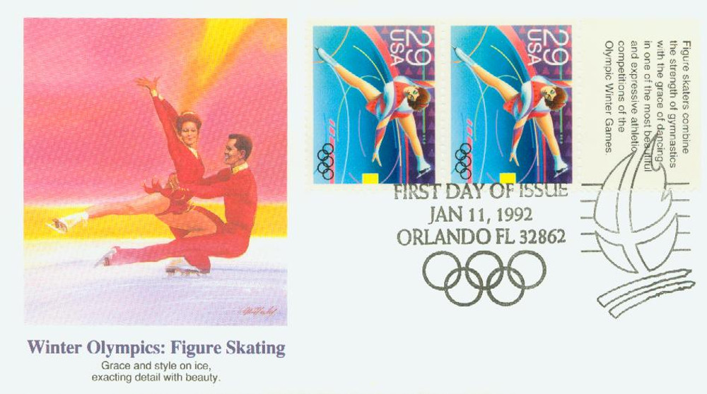 2612 - 1992 29c Winter Olympics: Figure Skating - Mystic
