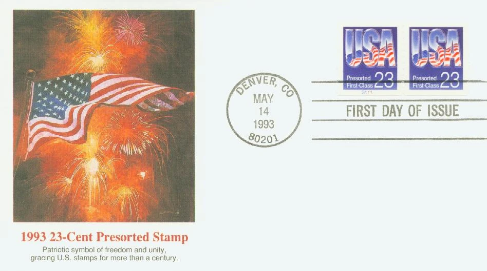 2608 - 1993 23c USA Presort 1st Class, Violet Blue - Mystic Stamp