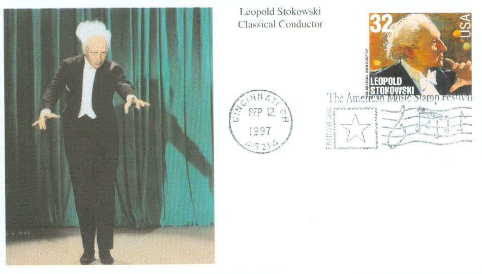 3158 - 1997 32c Conductors and Composers: Leopold Stokowski