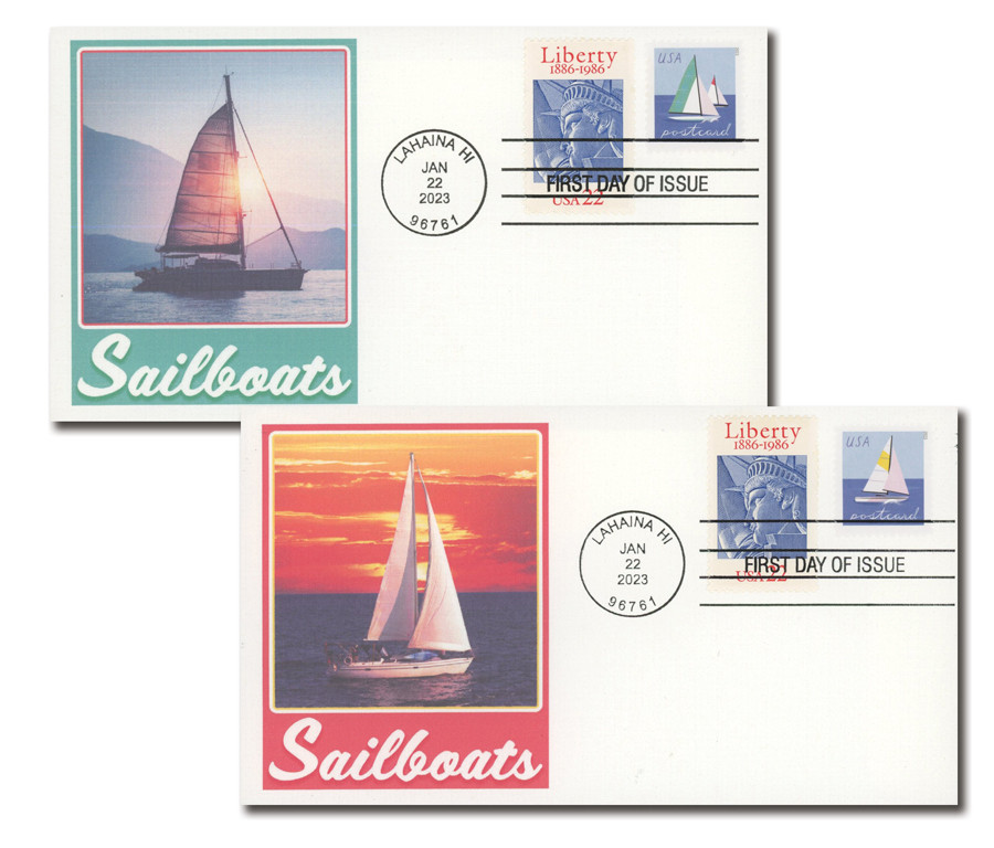 5747-48 - 2023 48c Sailboats from Sheet, Postcard Rate - Mystic