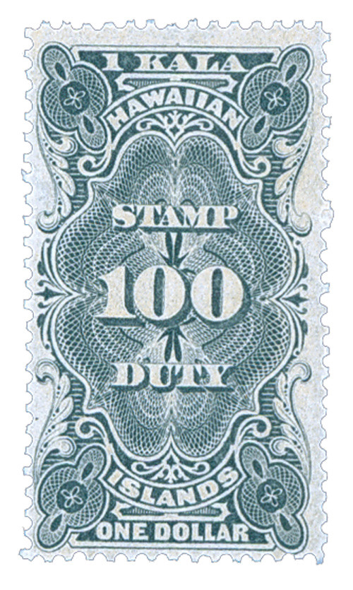 HR14 - 1910-13 $1 Hawaii Revenue, Black, Perf. 12 - Mystic Stamp
