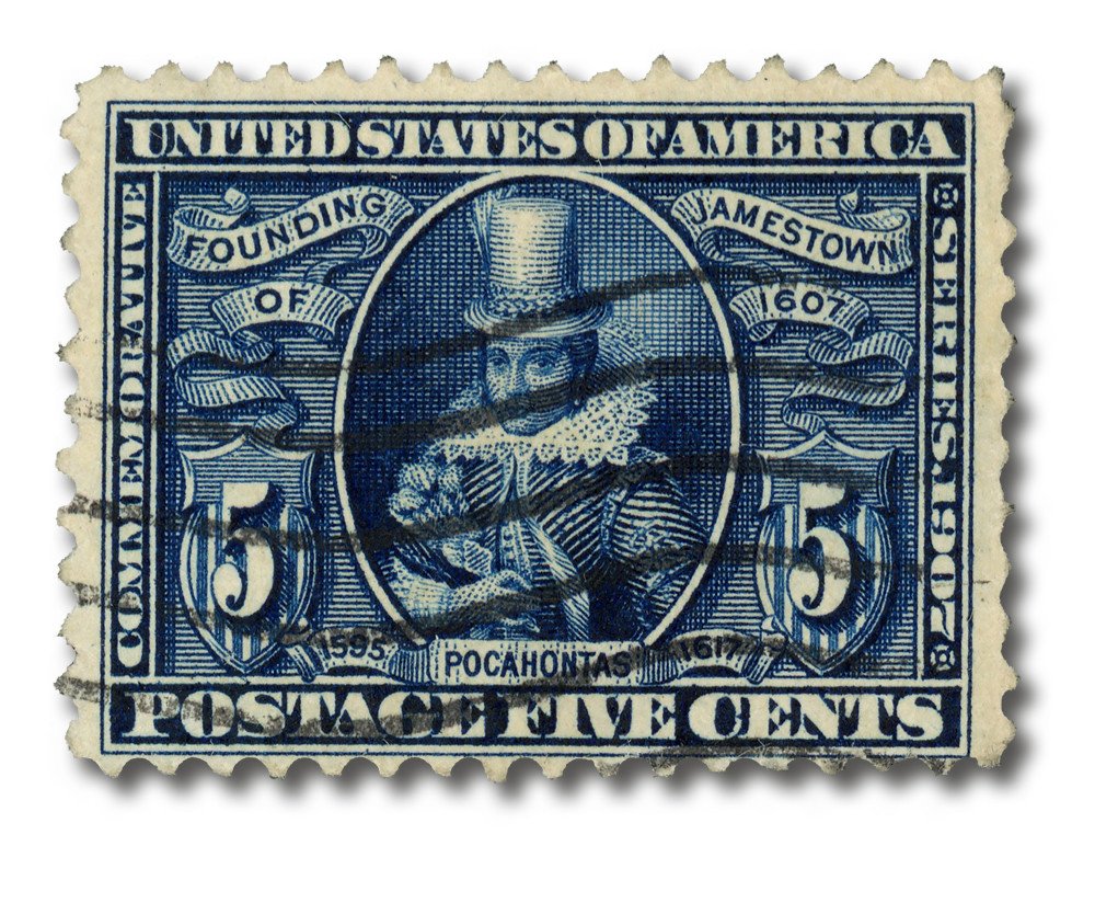330 - 1907 5c Pocahontas, Blue - Mystic Stamp Company