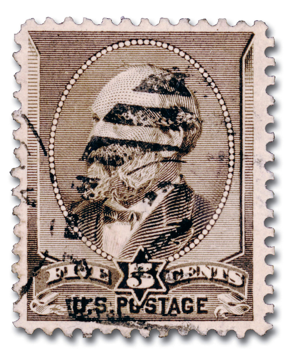 205 - 1882 5c James A. Garfield, Yellow Brown, Soft Paper, Perf