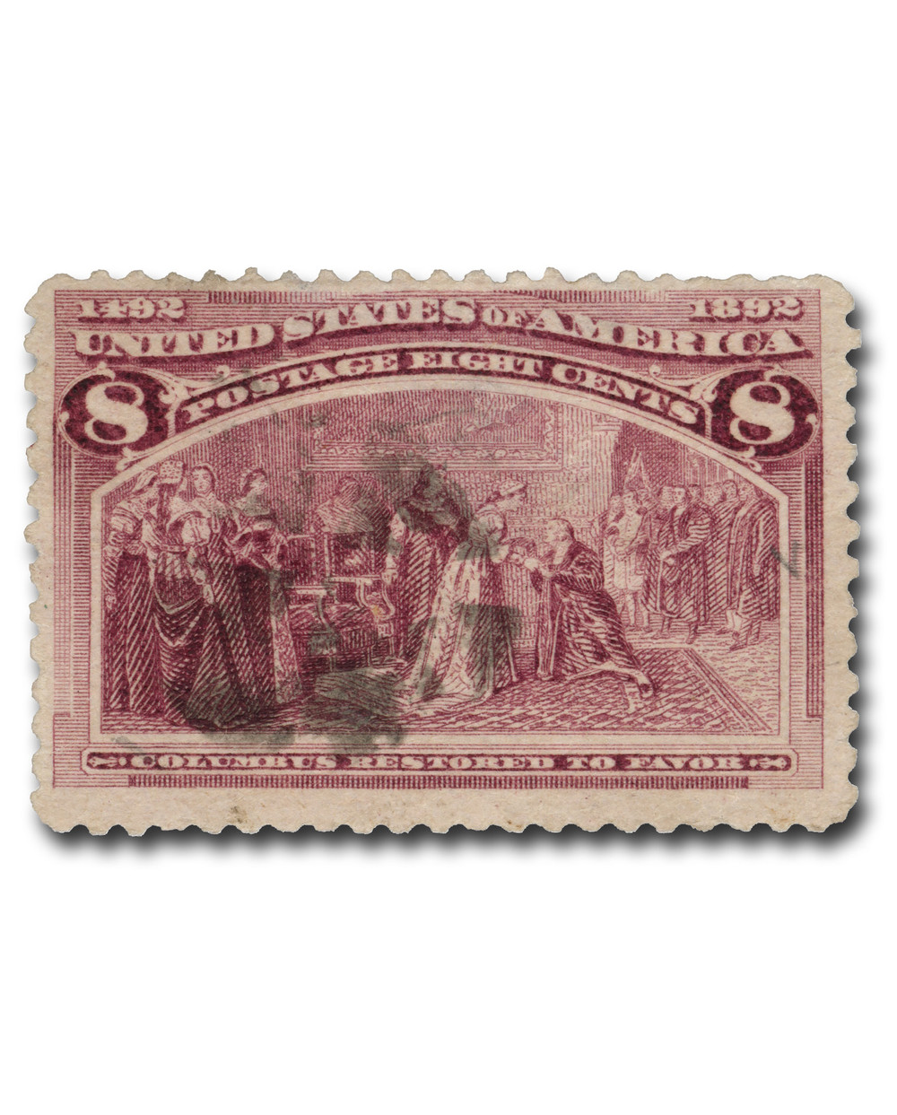 236 - 1893 8c Columbus Restored to Favor, Brown Purple - Mystic