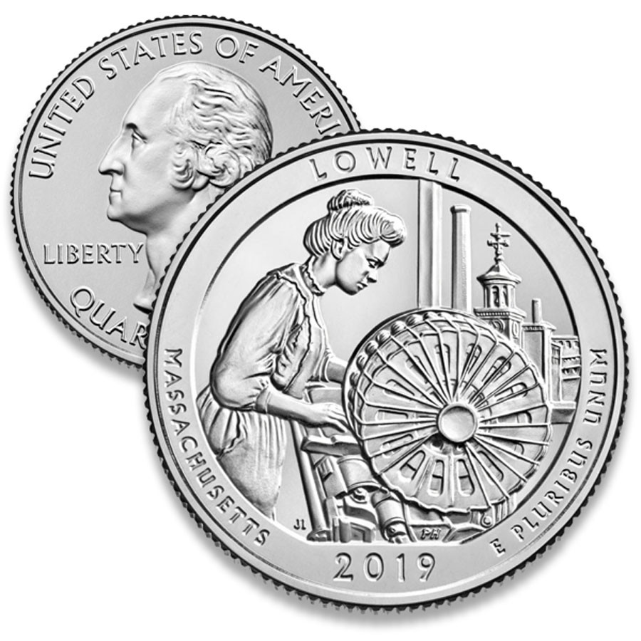 CNMALN25D - 2019 Lowell National Park Quarter, D Mint - Mystic