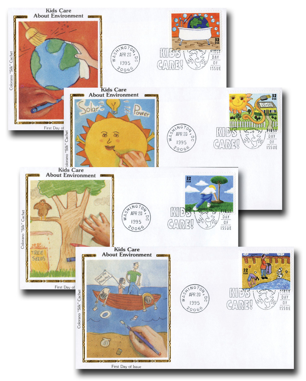 318829 -- Colorano Silk First Day Cover Set -- First Day Cover
