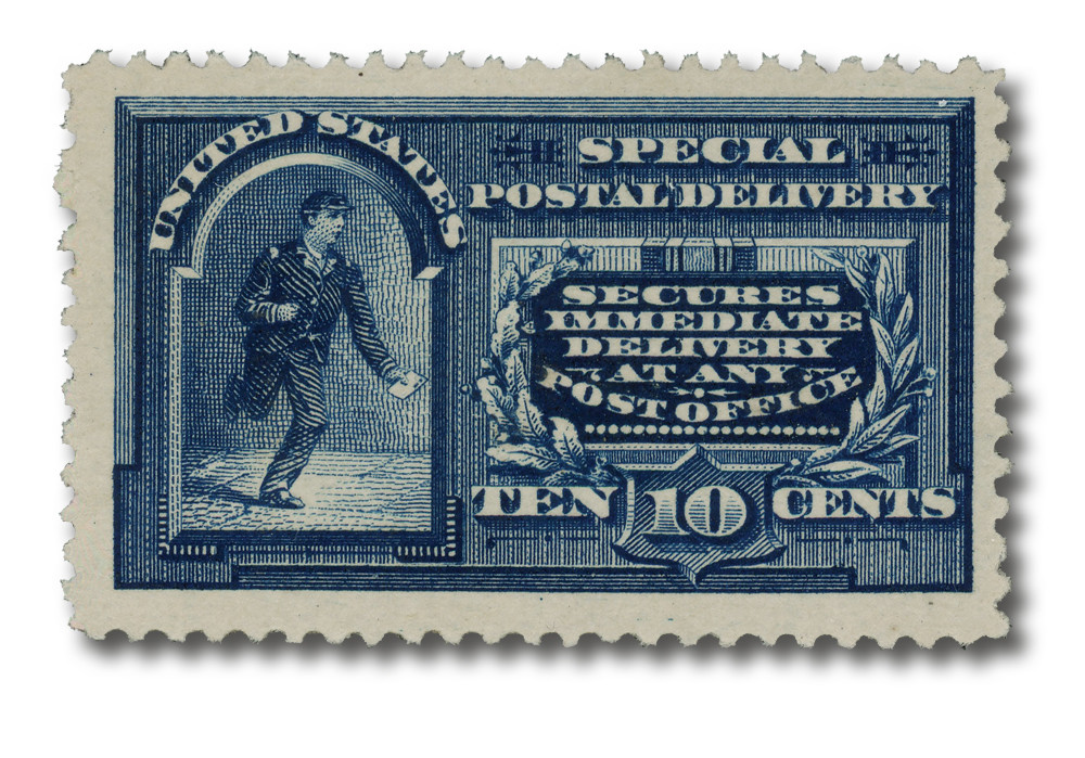 E4 - 1894 10c Special Delivery, Messenger Running, Blue, Perf. 12