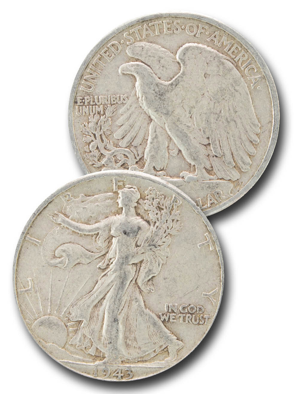 リバティーウォーク　LibertyWalk 　スチールプレート　レア商品 CH-943D - 1943-D Walking Liberty Half Dollar - Mystic Stamp Company