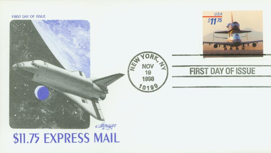 3262 - 1998 $11.75 Piggyback Space Shuttle, Express Mail - Mystic
