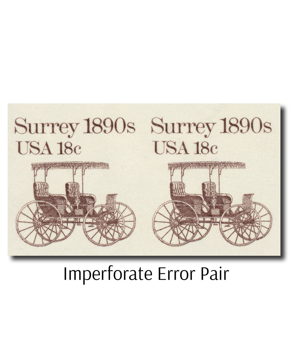 1907a - 1981 18c Transportation Series: 1890s Surrey, Imperf