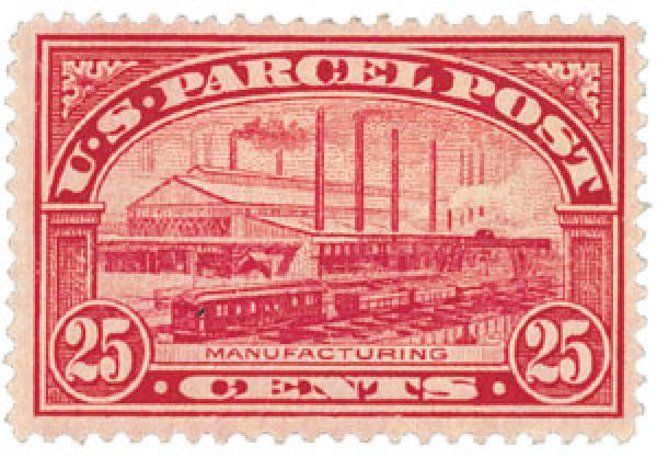 小包切手（アメリカ 1913年） Q9 - 1913 25c Parcel Post, Manufacturing - Mystic Stamp Company
