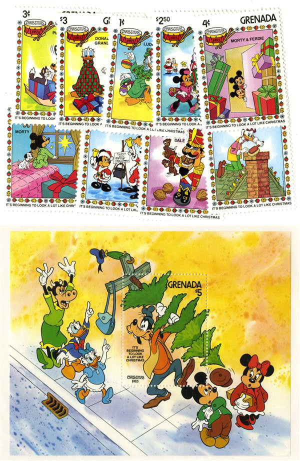 MDS305 - 1983 Disney and Friends Celebrate Christmas, Mint, Set of