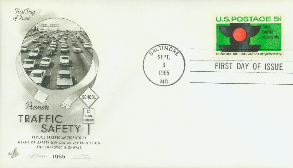 1272 - 1965 5c Traffic Safety - Mystic Stamp Company