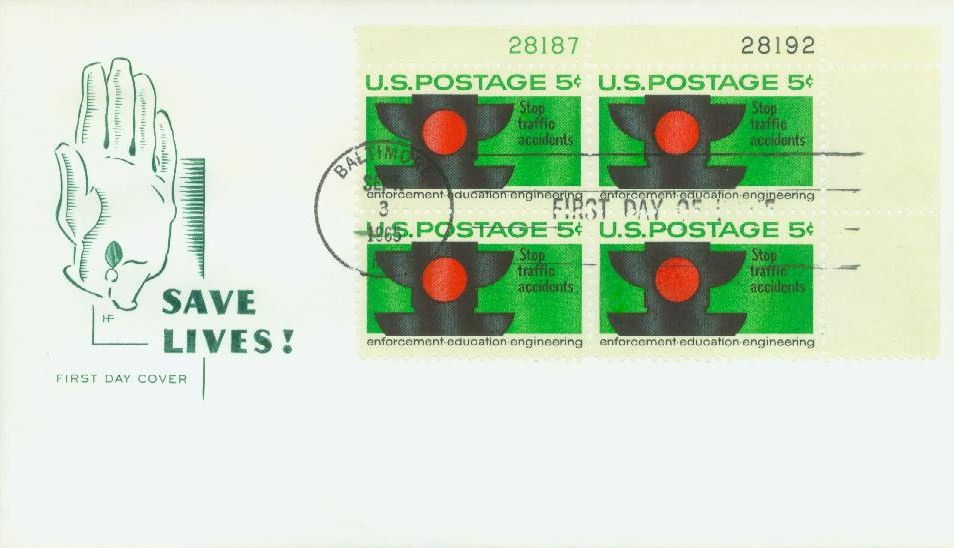 1272 - 1965 5c Traffic Safety - Mystic Stamp Company