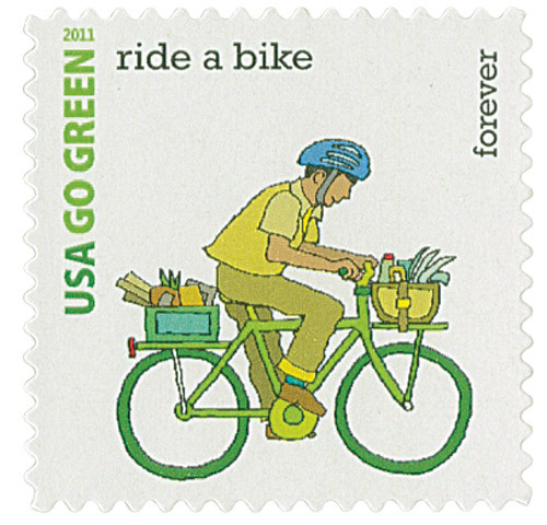 4524j 2011 First-Class Forever Stamp Go Green: Ride a Bike - Main Image