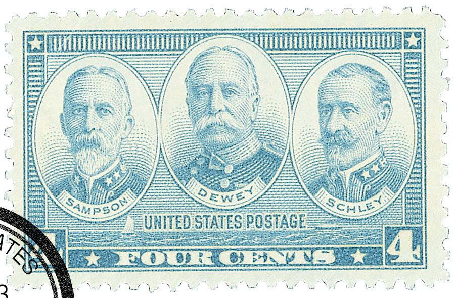 793 - 1937 4c Admirals William T. Sampson, George Dewey & Winfield