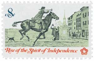 1478 - 1973 8c Colonial Communications: Postrider - Mystic Stamp