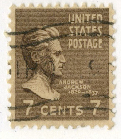 812 - 1938 7c Andrew Jackson, Sepia, Perf. 11x10.5 - Mystic Stamp