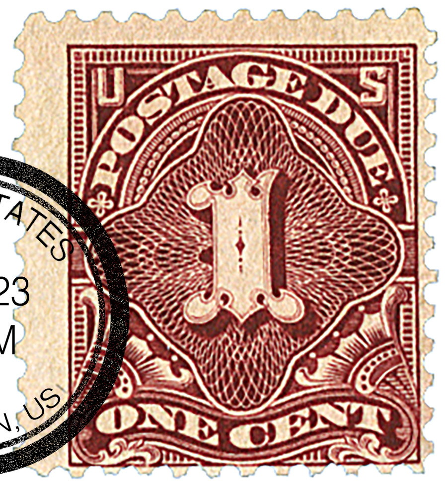 J61 - 1917 1c Postage Due Stamp - carmine rose - Mystic Stamp Company