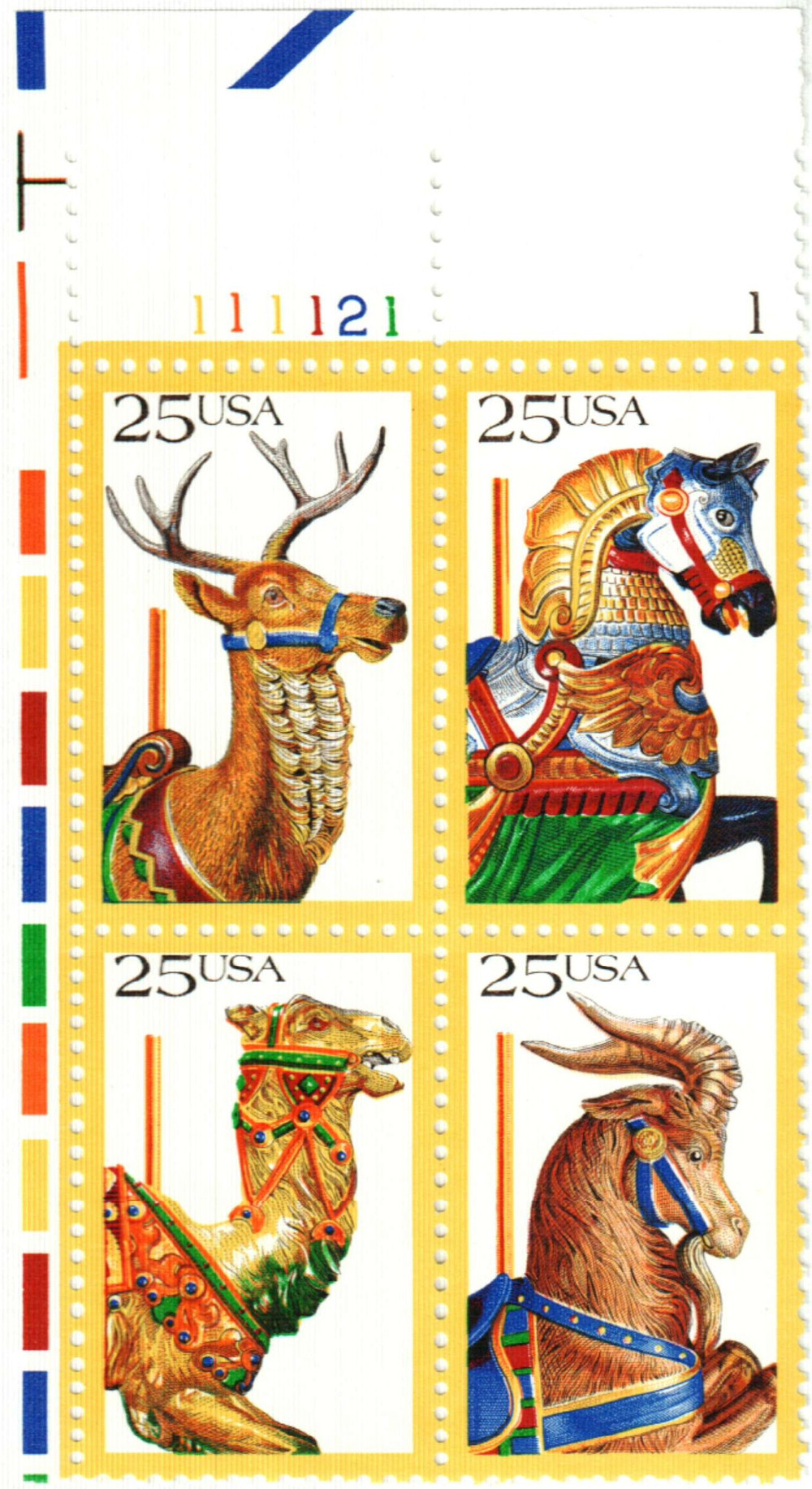 2390-93 - 1988 25c Carousel Animals - Mystic Stamp Company