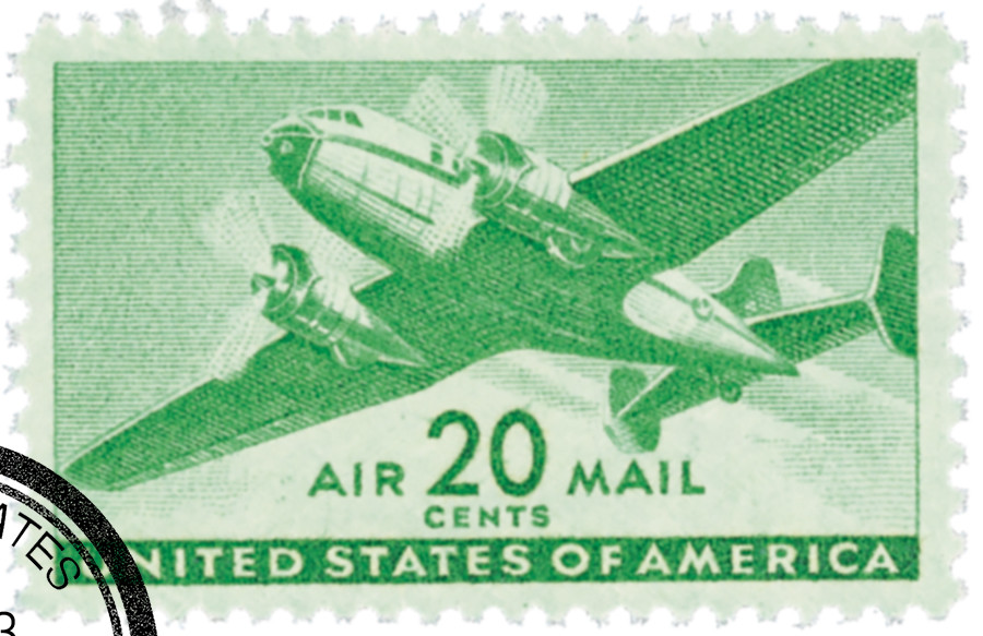 C29 - 1941 20c Twin-Motored Transport Plane, Bright Green - Mystic
