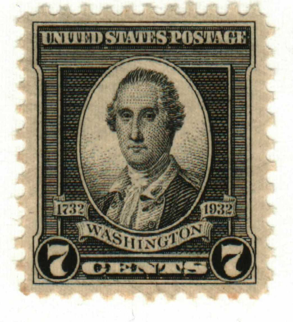 712 - 1932 7c Washington, Black - Mystic Stamp Company