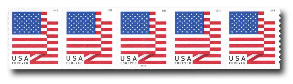 5260 - 2018 First-Class Forever Stamp - US Flag with Micro Print
