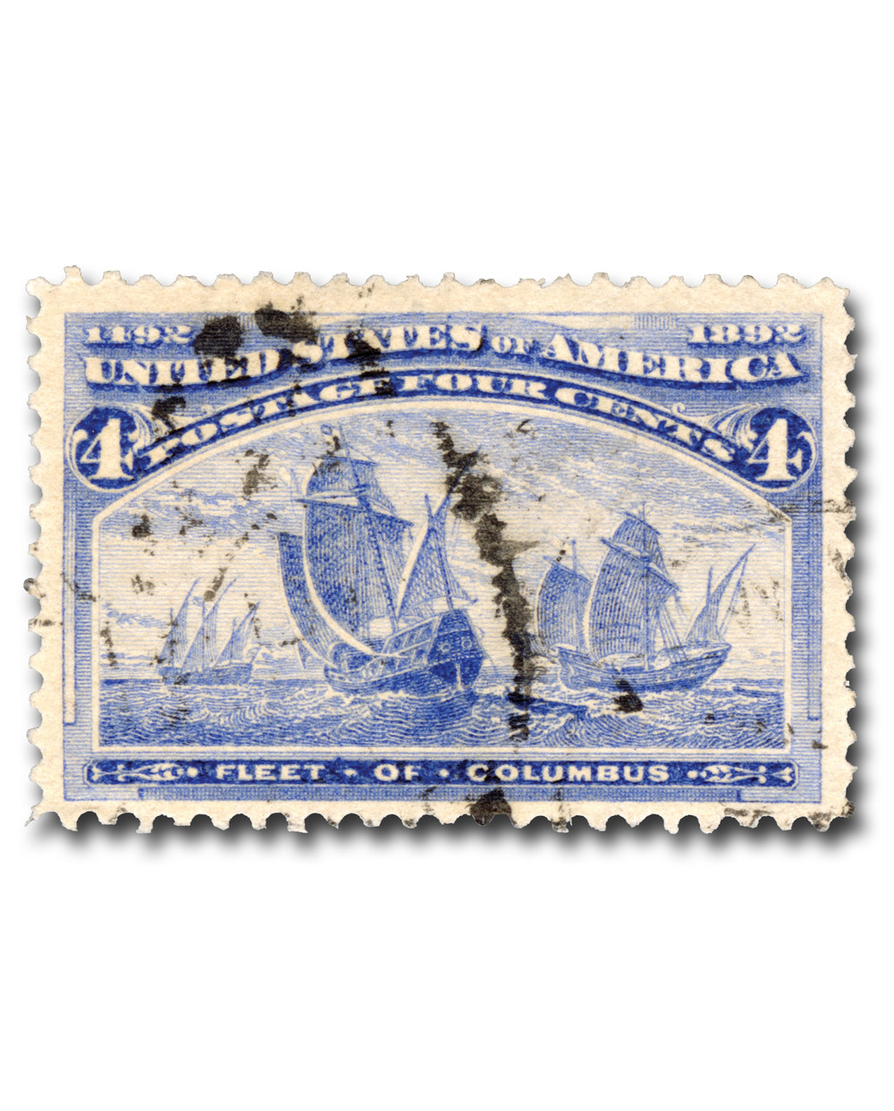 233 - 1893 4c Fleet of Columbus, Ultramarine - Mystic Stamp Company
