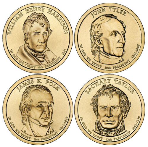 M10948 - 2009 $1.00 US President Coins, Denver Mint set of 4