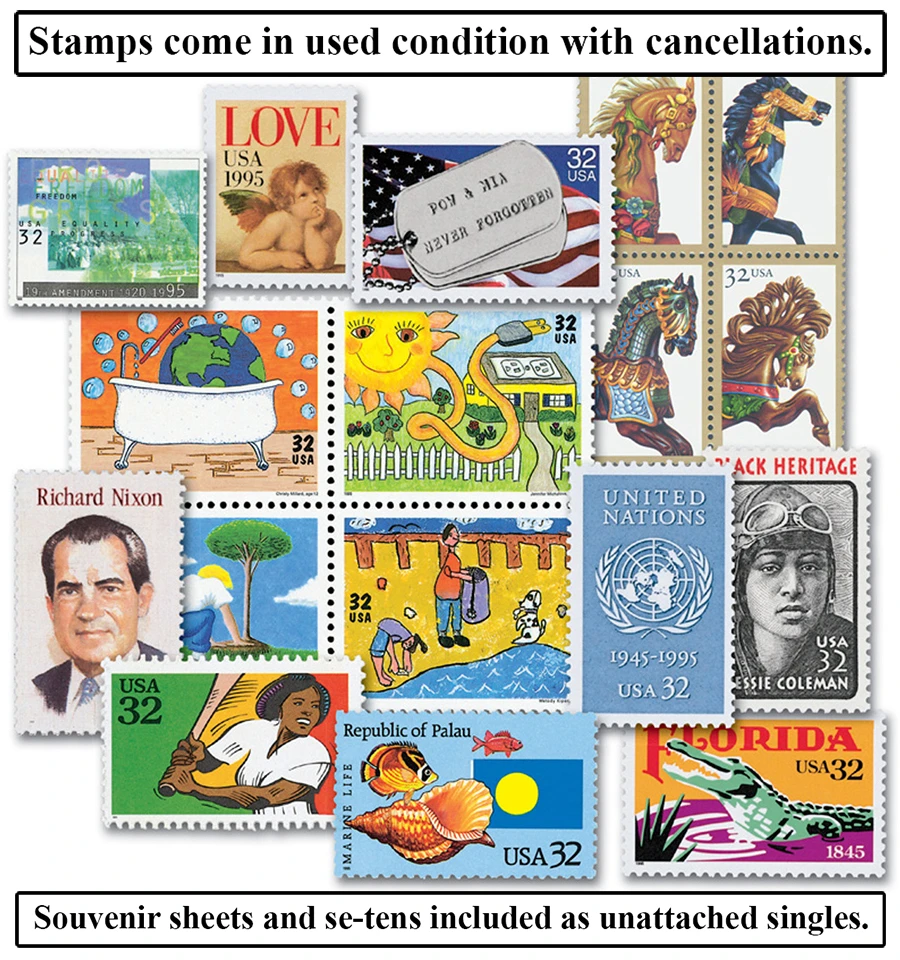 YS1995C - 1995 Complete Commemorative Year Set, 122 Stamps