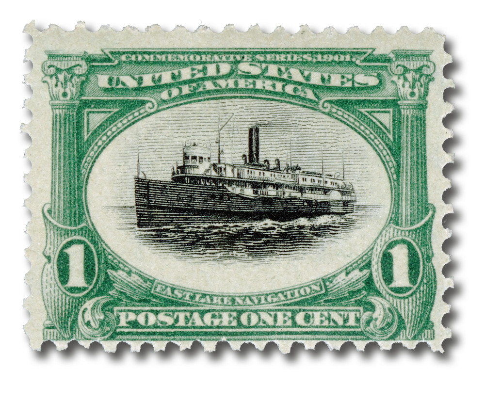 294 - 1901 1c Fast Lake Navigation, Green & Black - Mystic Stamp