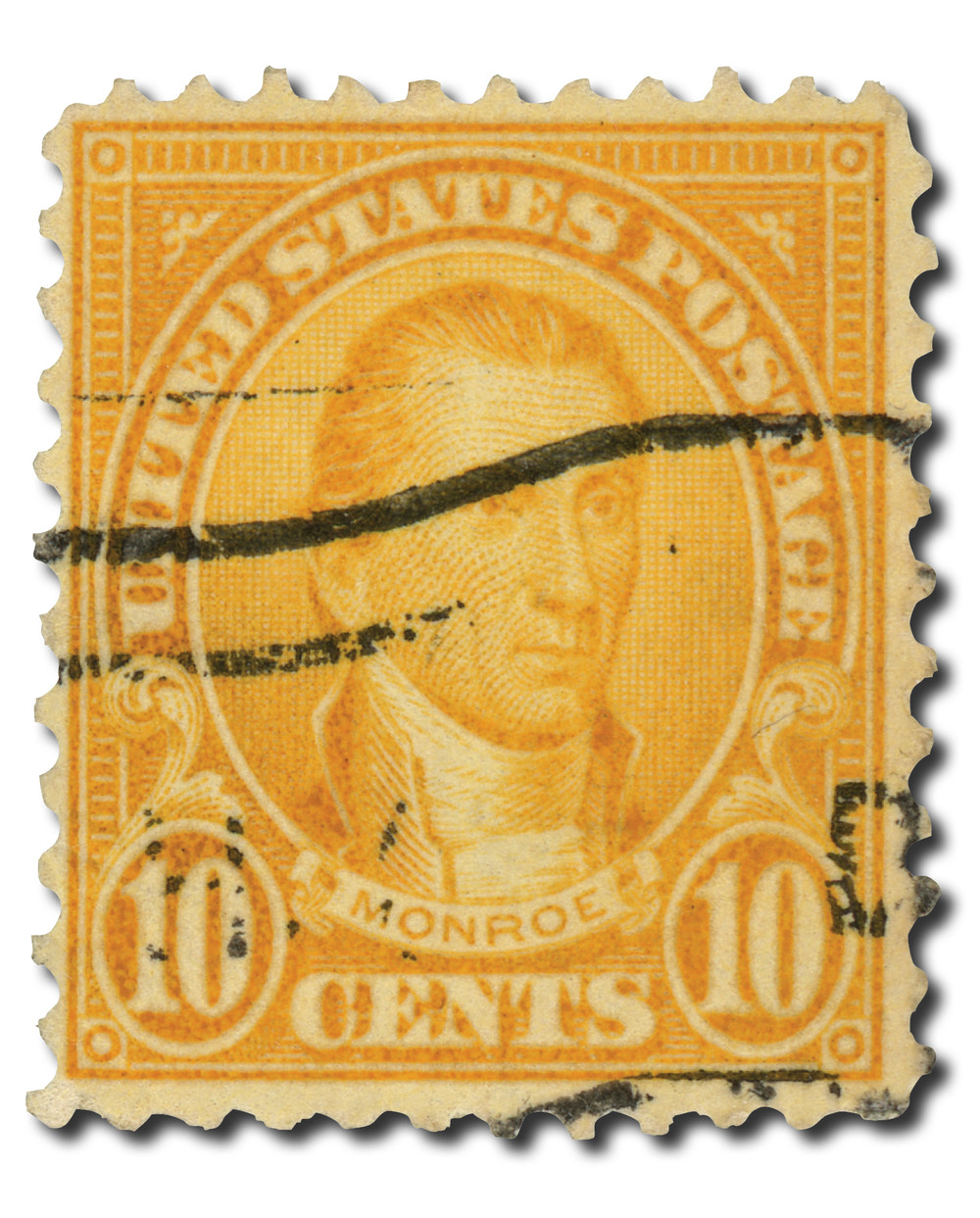 642 - 1927 10c James Monroe, Orange, Perf. 11x10.5 - Mystic Stamp