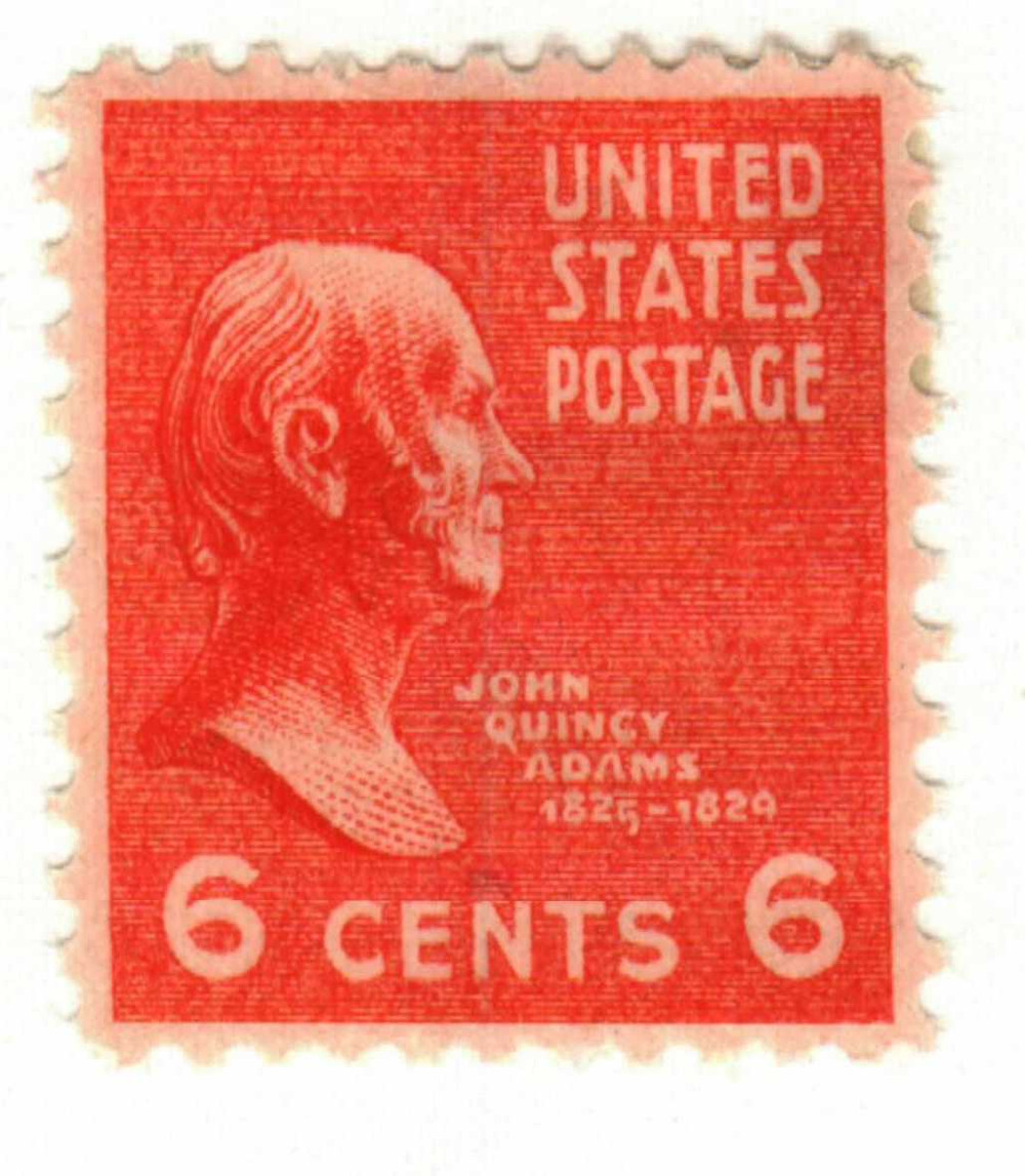 最終値下げ！Real Antique small chert 811 - 1938 6c John Quincy Adams, Red Orange, Perf. 11x10.5