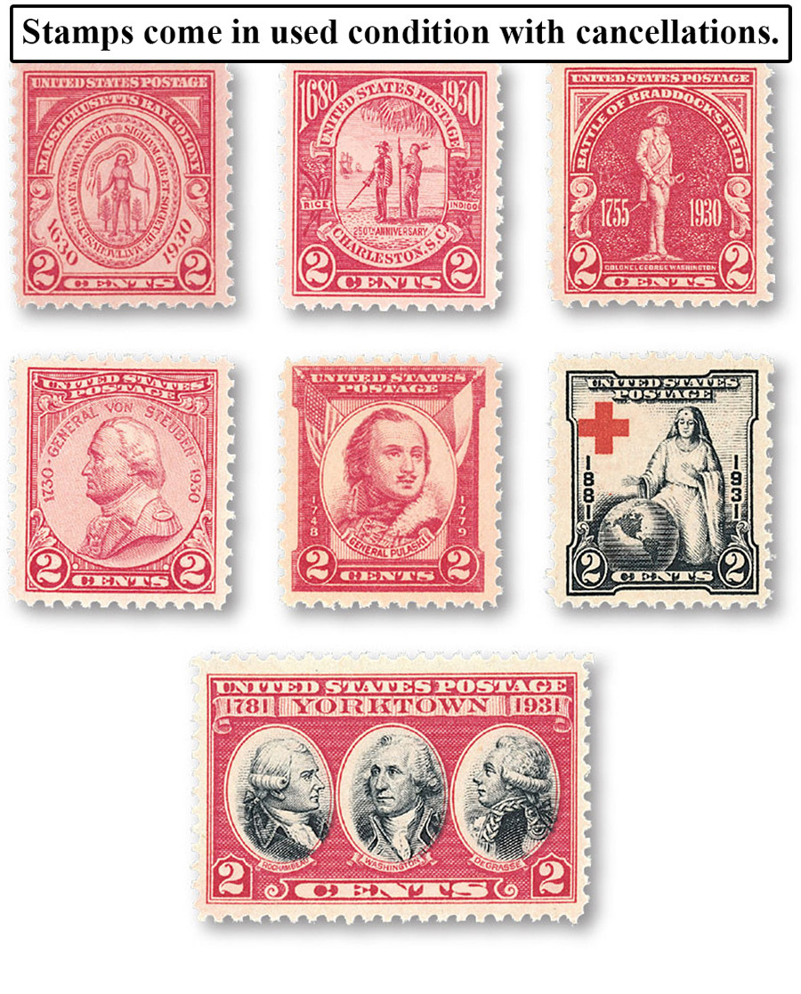 YS1930-31C - 1930-31 Complete Commemorative Year Set, 7 stamps