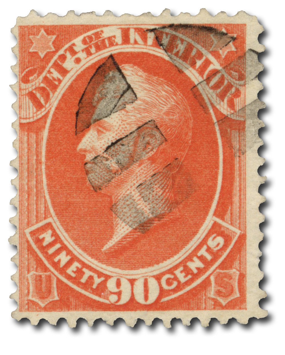 O24 - 1873 90c Department of the Interior Official, Vermilion