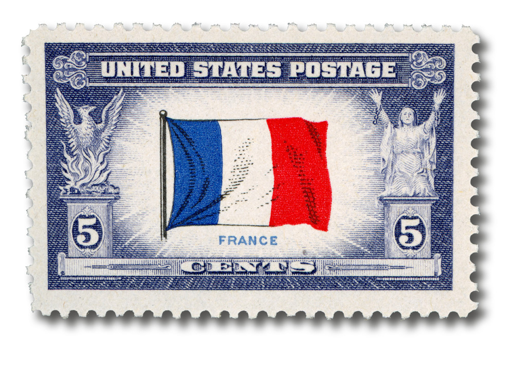 915 - 1943 5c Overrun Countries: Flag of France - Mystic Stamp Company
