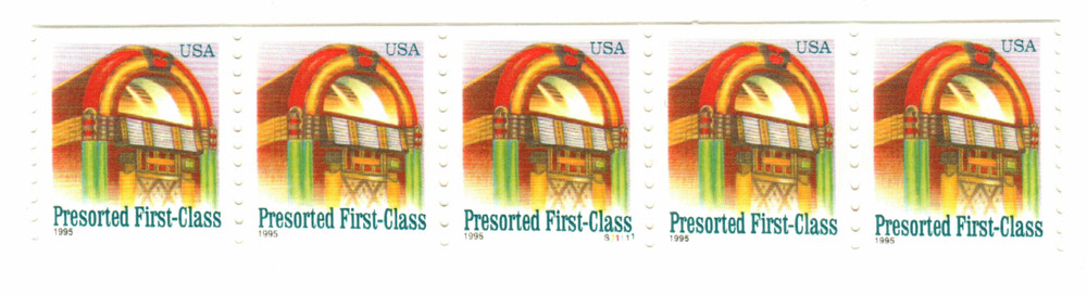 2912 - 1995 25c Juke Box, Black 1995 - Mystic Stamp Company