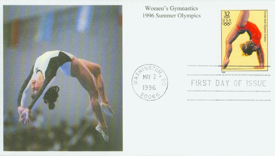 3068g - 1996 32c Olympic Games: Women's Gymnastics - Mystic Stamp
