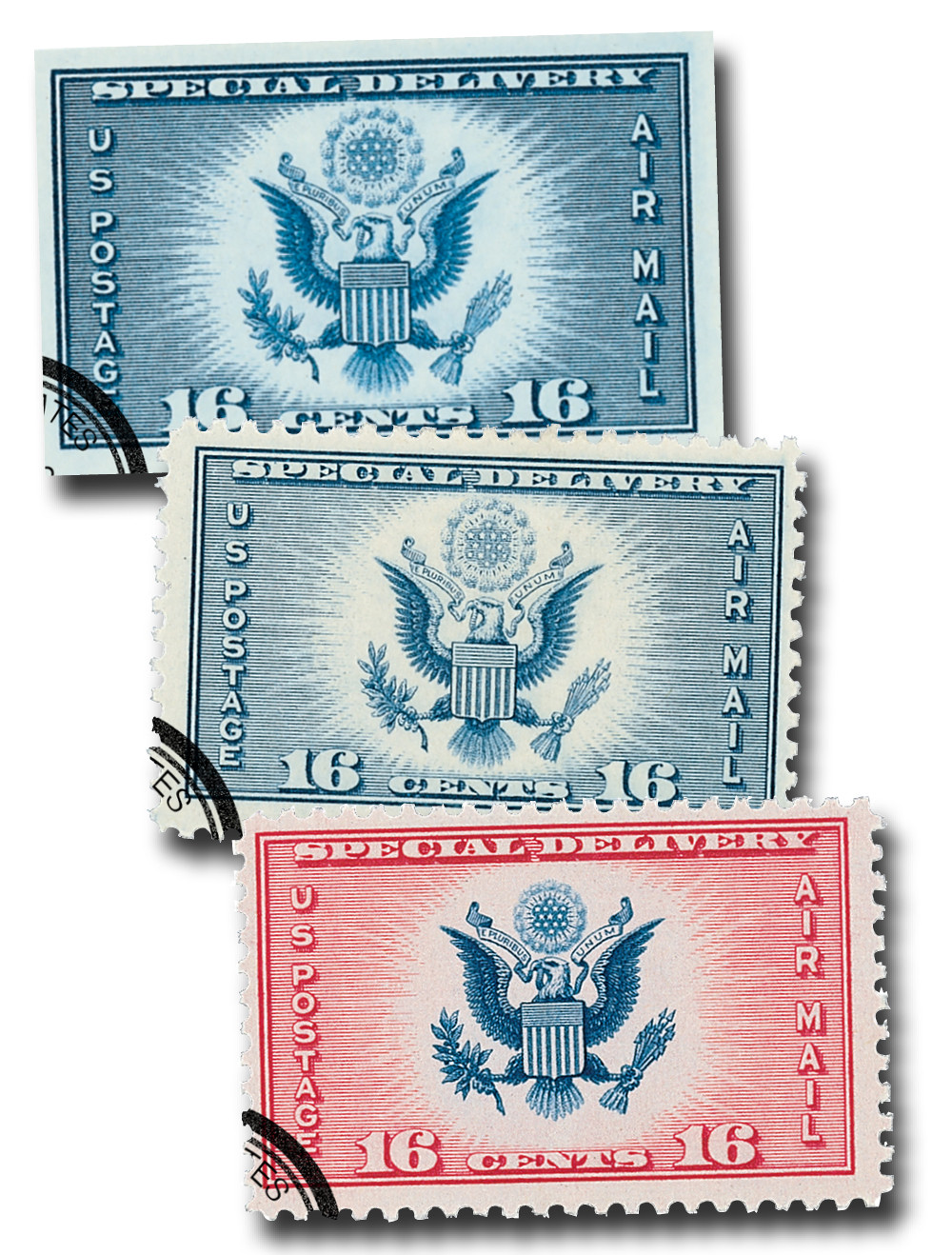 771//CE2 - US Special Delivery, collection of 3 stamps - Mystic
