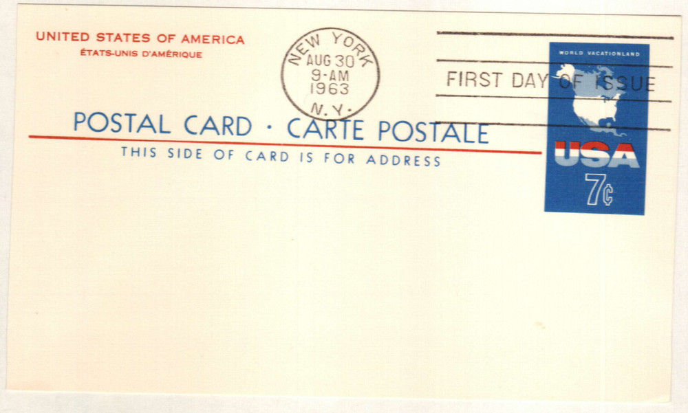 UX49 - 1963 7c Postal Card - New York - Mystic Stamp Company