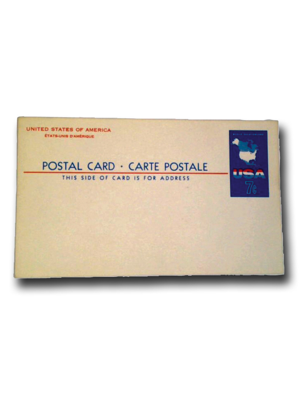 コレクション Postal card UX49 - 1963 7c Map of United States, Postal Card - Mystic Stamp