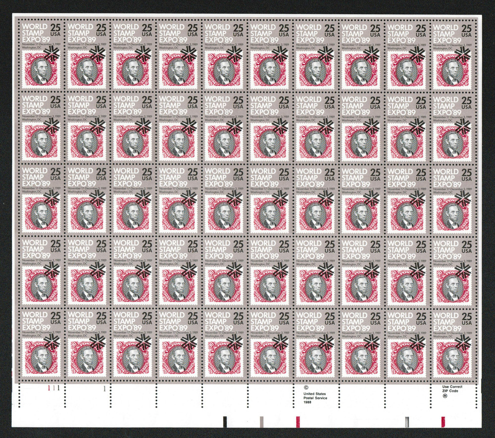 1989 US World Stamp Expo Souvenir Sheets – Set Of 3 Mint Never Hinged (MNH) VF – UPU Imperf