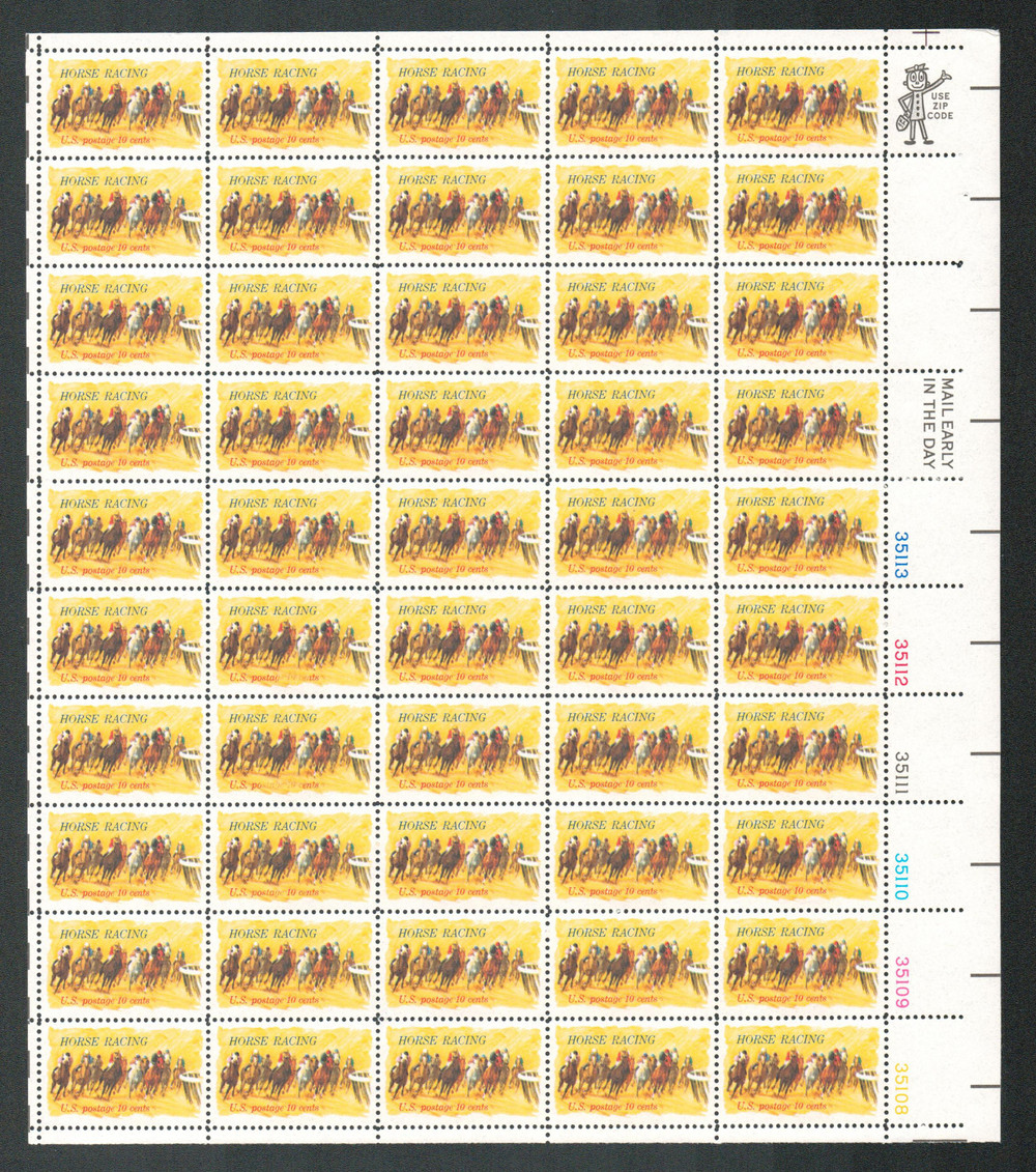 1528 - 1974 10c Horse Racing - Mystic Stamp Company
