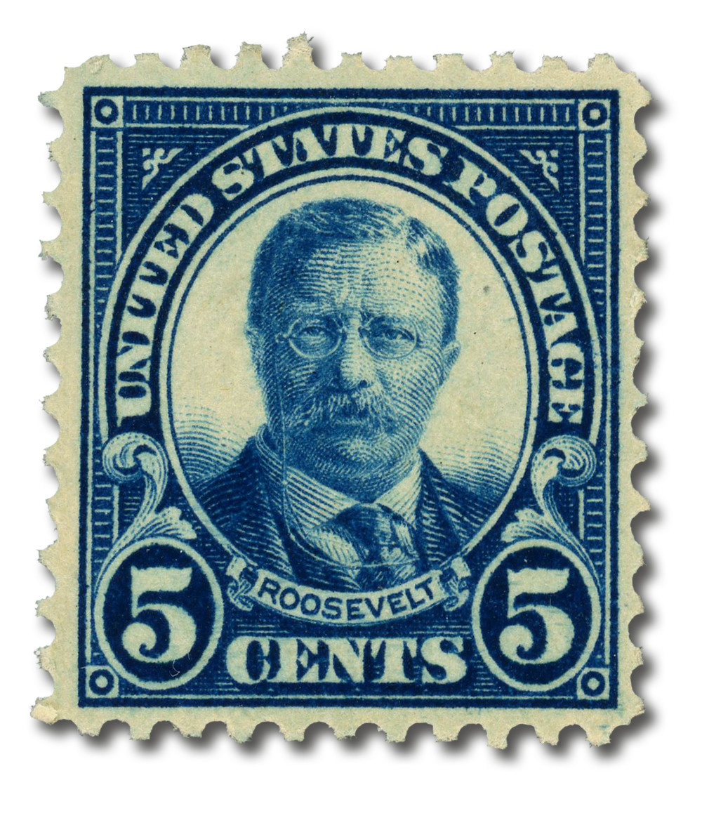557 - 1922 5c Theodore Roosevelt, Dark Blue, Perf. 11 - Mystic
