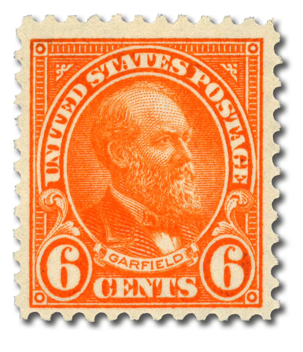 558 - 1922 6c James Garfield, Red Orange, Perf. 11 - Mystic