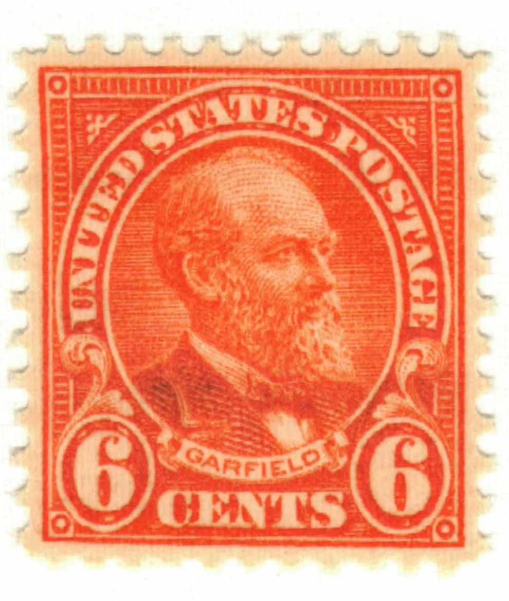 638 - 1927 6c James A. Garfield, Red Orange, Perf. 11x10.5