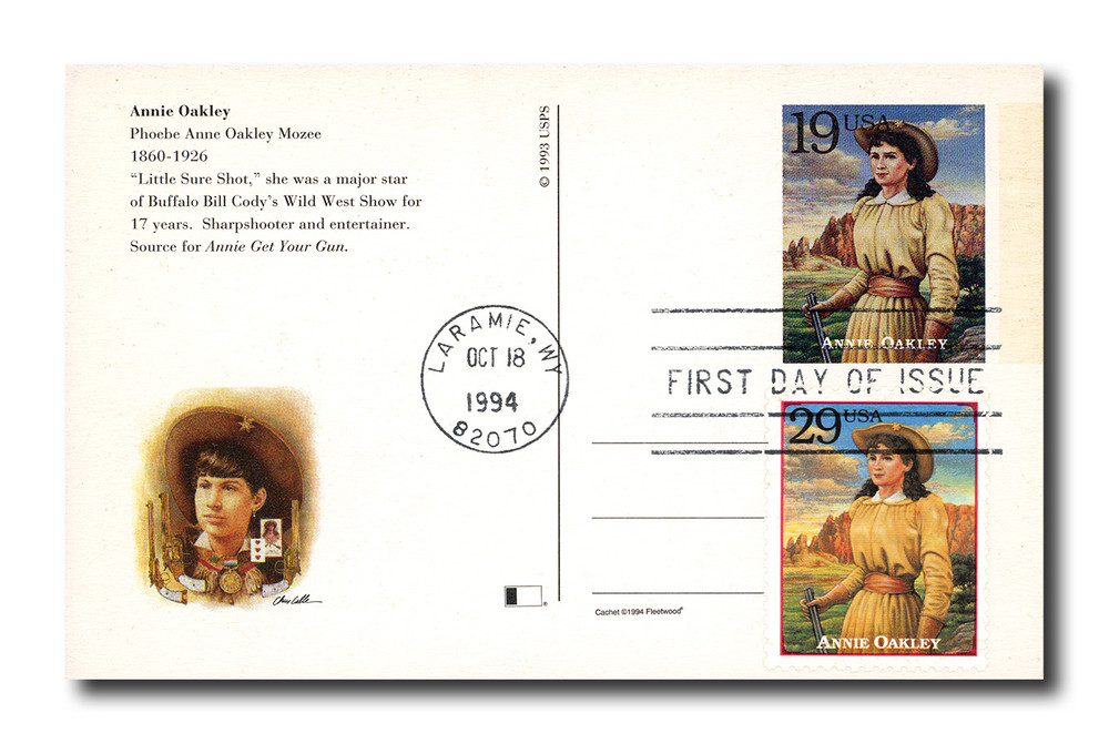 UX181 - 1994 19c Legends of the West, Annie Oakley, First Day