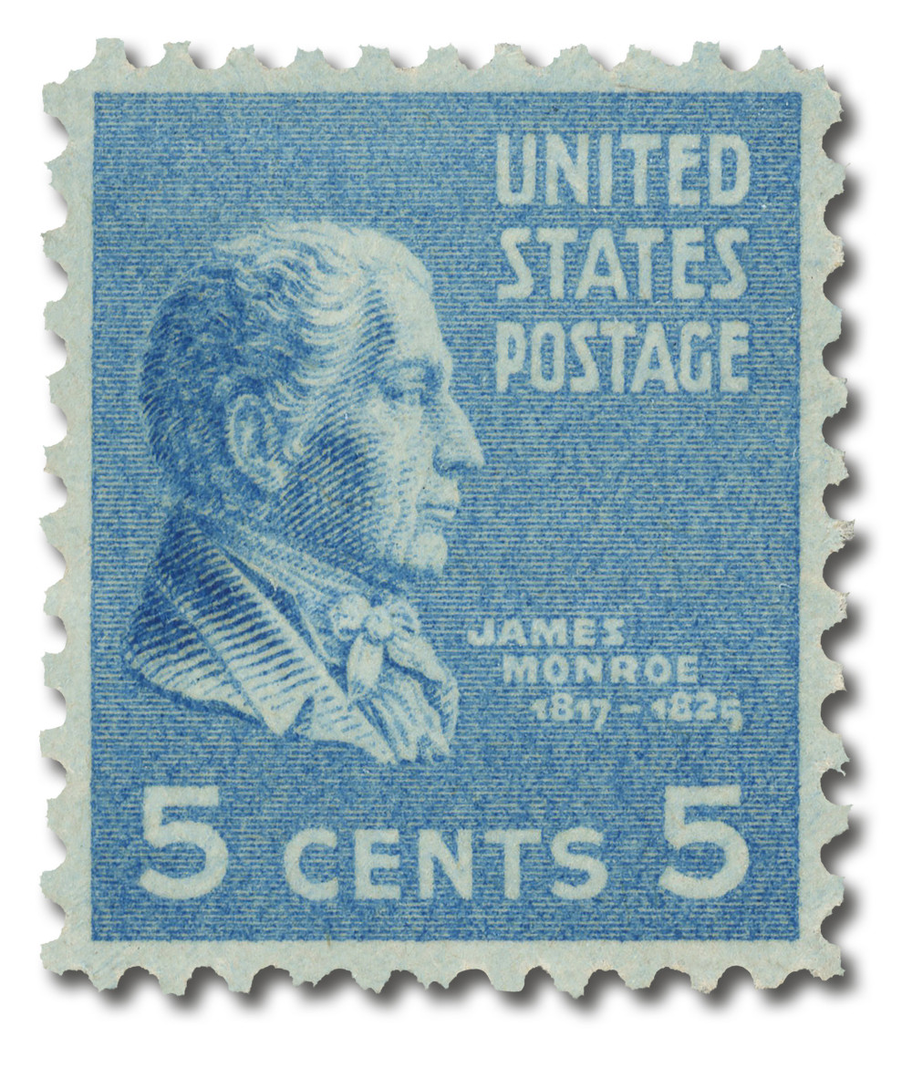 810 - 1938 5c James Monroe, Bright Blue, Perf. 11x10.5 - Mystic